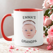 Custom Baby Face Photo Gift For Grandpa