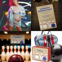 Classic Bowling Ball and Bowling Pins