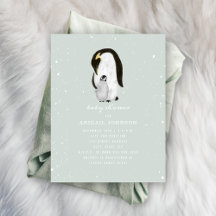 Penguin Baby Shower - Winter Green
