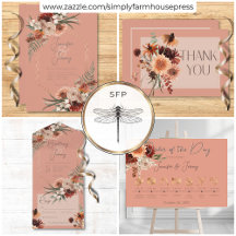 Boho Rust & Neutral Fall Floral Peach Rust