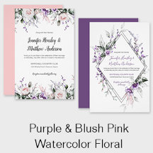 Purple and Blush Pink Floral Wedding Collection