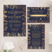 The Elegant Floral Metallics Wedding Collection 