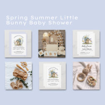 Modern Spring Wildflowers Sweet Bunny Baby Shower