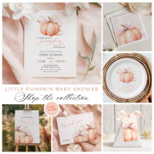 Little Pumpkin on the Way Pink Bow Baby Shower