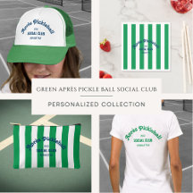 Retro Après Pickle Ball Social Club Green Stripe