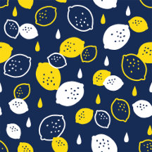  Navy Blue Lemon Art – Refreshing Citrus Design