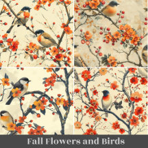 Fall flowers and Birds Home Decor