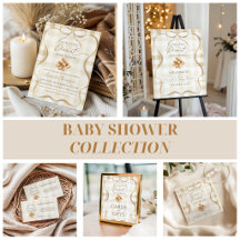 Neutral Beige Gingham Little Peanut Baby Shower