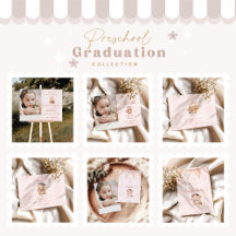 Pink Preschool Teddy Bear Graduation