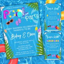 Gender Neutral Baby Shower Pool Party for Summer