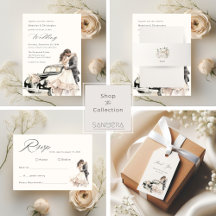 Romantic Couple Vintage Car Wedding 