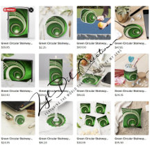 Gifts with green circular stairway design