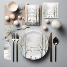 Custom Woodland Baby Shower with Cute animals 