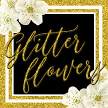 Glitter Flowers Wedding Stationery