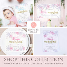 Winter Onederland First Birthday Snowflakes 