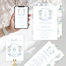 Light Blue Floral French Victorian Wedding
