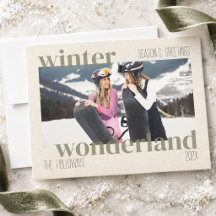 Fun Winter Ski Holiday Photo Card Suite