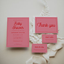 Retro vintage script baby shower