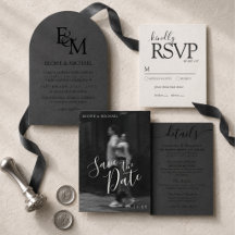 Modern Monochromatic Charcoal Wedding Suite