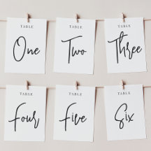 Modern Handwritten Table Number Collection