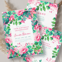 Spring Summer Watercolor Floral 70th Birthday Set