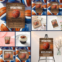 Rustic Orange Basketball Baby Shower