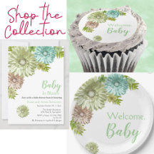Green Baby In Bloom Baby Shower or Gender Reveal