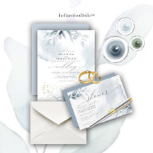 WEDDING   Watercolor Dusty Blue Foliage