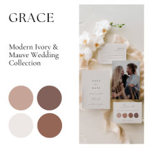 Grace • Dark Burnt Orange, Ivory & Dusty Purple