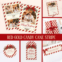 Red Gold Candy Cane Stripe