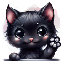 Adorable Kawaii Black Cat