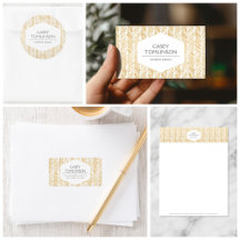 Gold Herringbone Interior Designer Business Suite