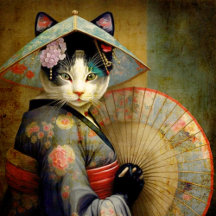 Cat with an umbrella