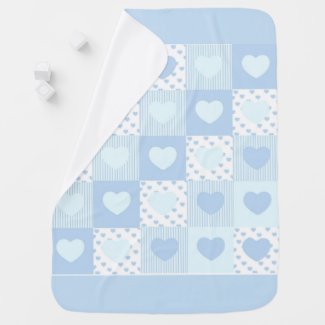 Mantita bebé patchwork corazones azules mantitas para bebé