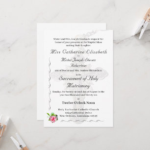 Invitación Rosa Nupcial Boda católica