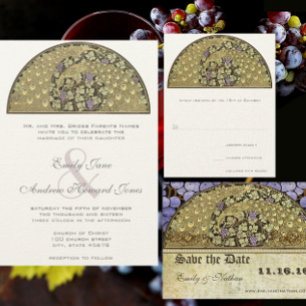 Invitación a la boda de aves pastorales de estilo 