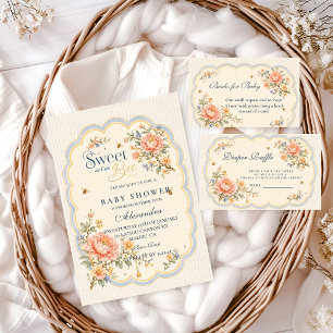 Tarjeta De Recepción Sorteo de pañales Grandmillennial Sweet Bee