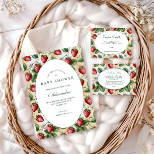 Invitación Ducha de Bebé de Cuadros Rojos