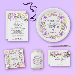 Invitación Elegante ducha marrón blanca floral nupcial