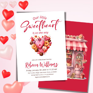 Servilleta De Papel Un poco de Baby Shower de corazón dulce rojo
