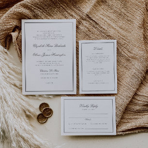 Tarjeta De Confirmación De Asistencia Elegante Boda de caligrafía clásica