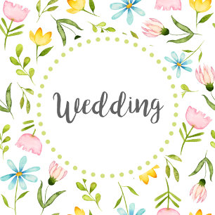 Invitación Boda de las flores de pegado de manantial de color