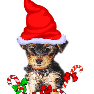 Tarjeta Festiva Navidades de Yorkshire Terrier