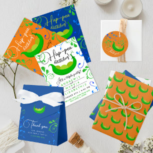 Hoja De Papel De Regalo Guisantes Cuidados En Una Fiesta De Cumpleaños Col