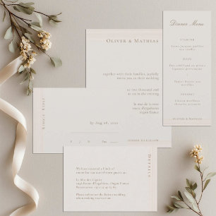 Invitación Oro Champán Minimalista Moderno RSVP de Boda