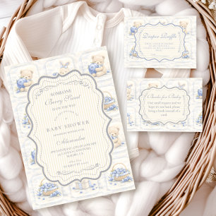 Servilleta De Papel Ducha de Bebé Toile de Jardín de Osito de Arándano