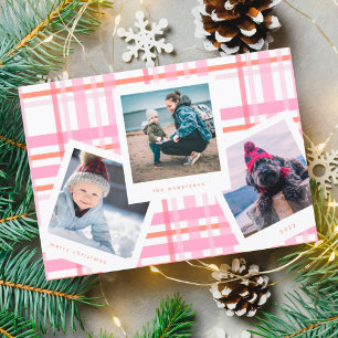 Tarjeta Festiva Marco de la cabina multifotográfica   Gingham Merr