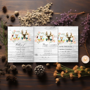 Invitación Boda caprichoso y ruidoso de ciervos forestales de