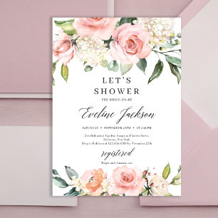 Invitación Lush rosa y melocotón floral boho boda brunch
