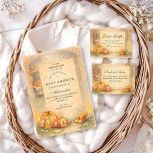 Invitación Ducha de bebé de bombero lindo